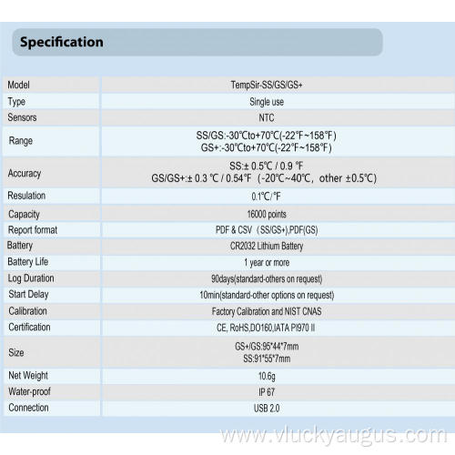 Single-use Mini USB Temperature Data Logger Digital Recorder